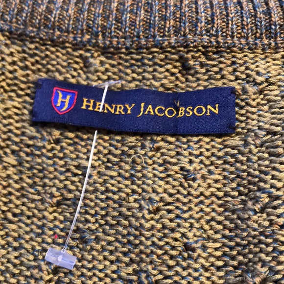 HENRY JACOBSON 70%Silk 30% Cotton V-neck Vest Size L - Picture 2 of 8